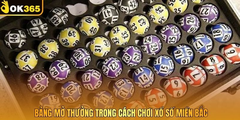 Bảng mở thưởng trong cách chơi xổ số miền Bắc